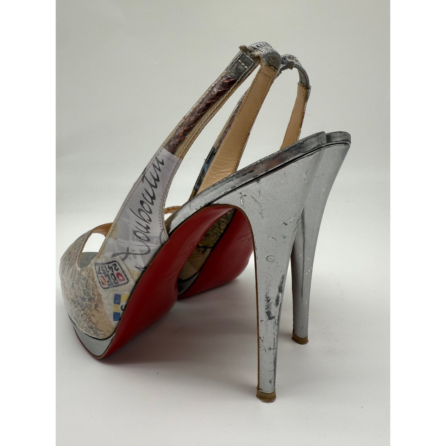 Christian Louboutin PVC Print Slingback Pumps Women's