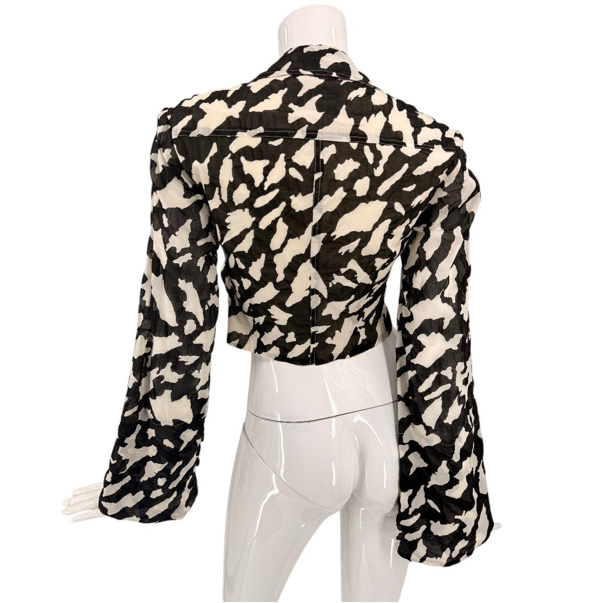 Nanushka Loiza Graphic Print Cotton Wrap Crop Top