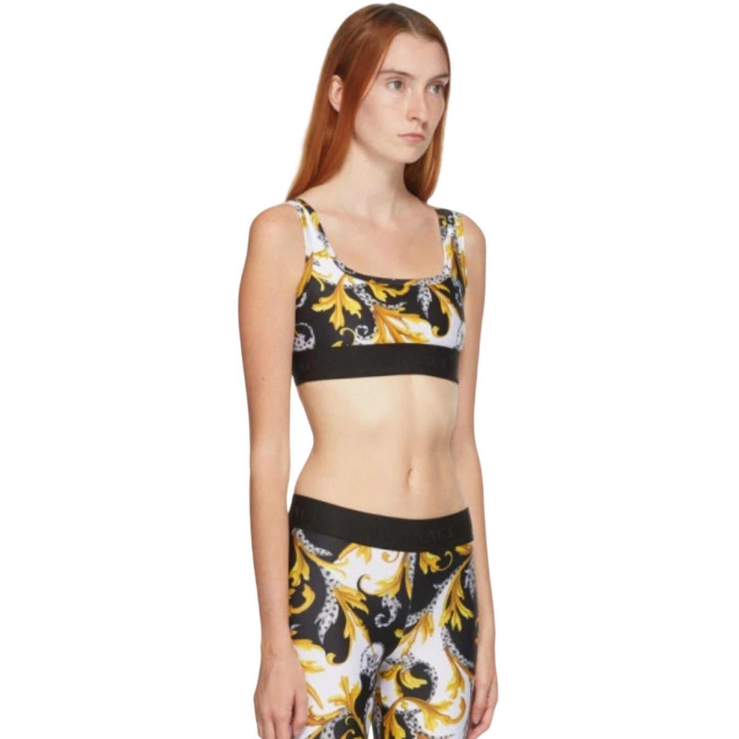 Versace Barocco Acanthus Print Sports Bra