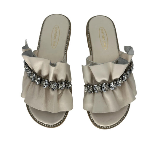 Sheridan Mia Tiana Ruched Jeweled Slide Sandals