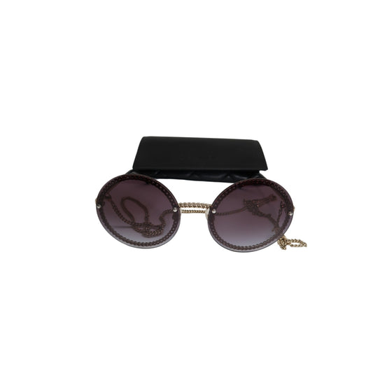 Chanel CH4245 Triple Chain Round Sunglasses Black