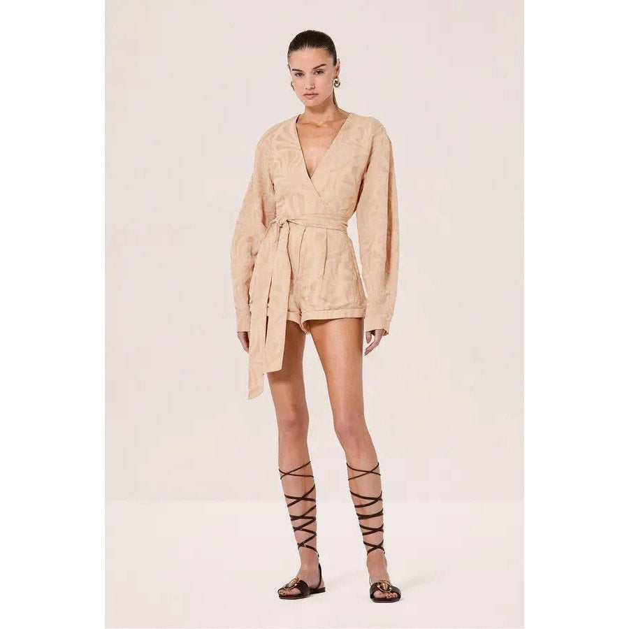 Alexis Linen Blend Embroidered Fabiano Romper