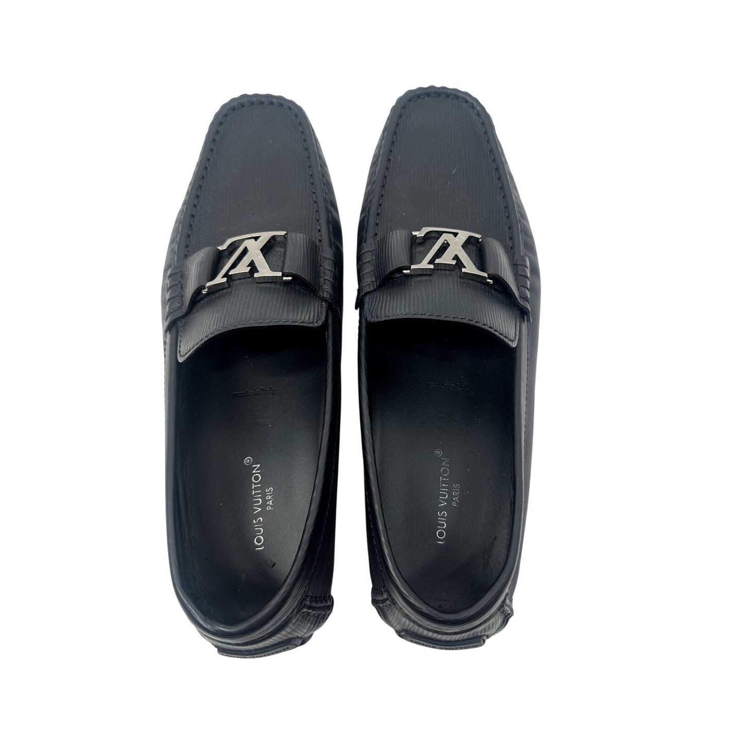 Louis Vuitton Calf Leather LV Logo Monte Carlo Moccasin Loafers Men's Size 11