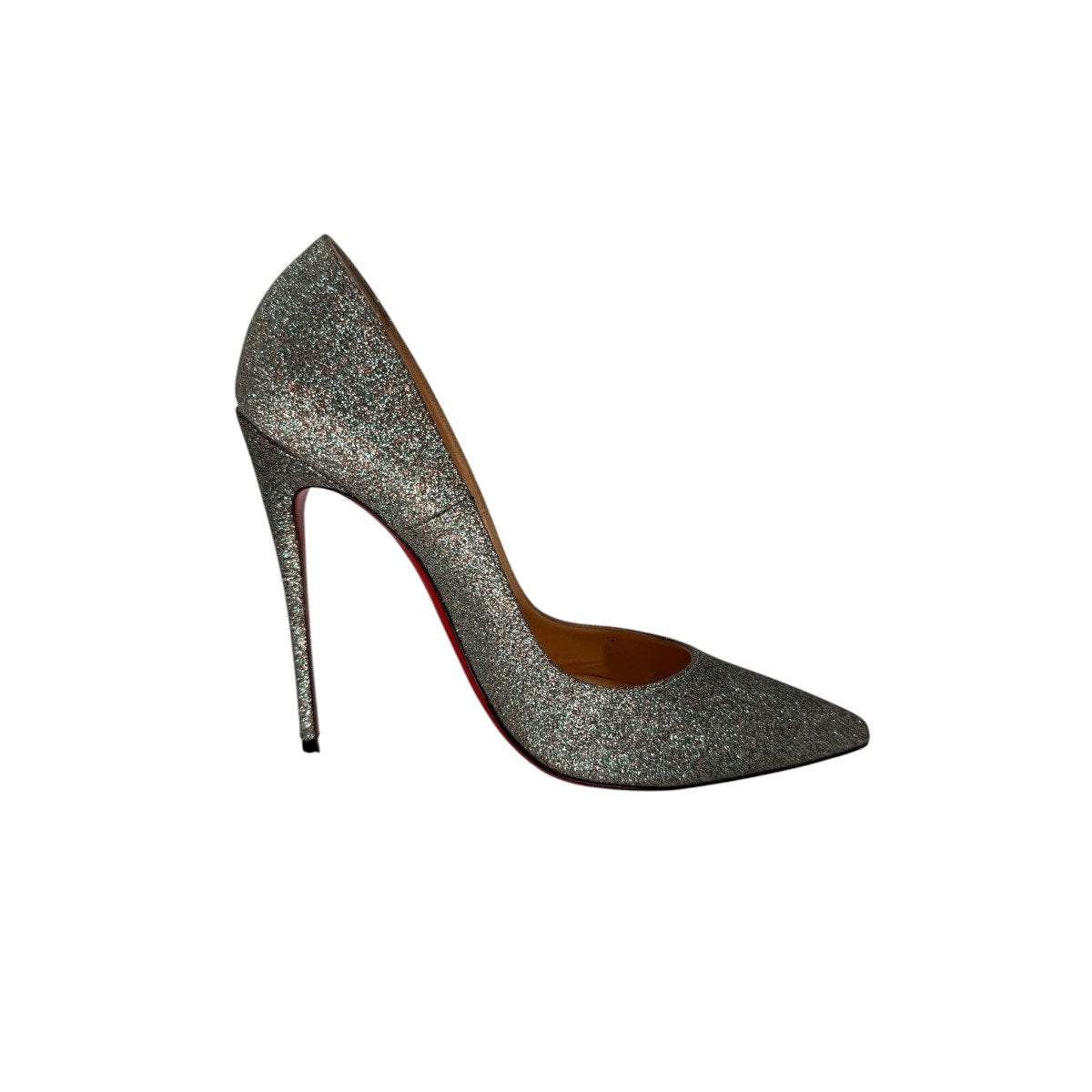 Christian Louboutin Glitter So Kate Pump Heels Silver Red Size EU 41 / US 11