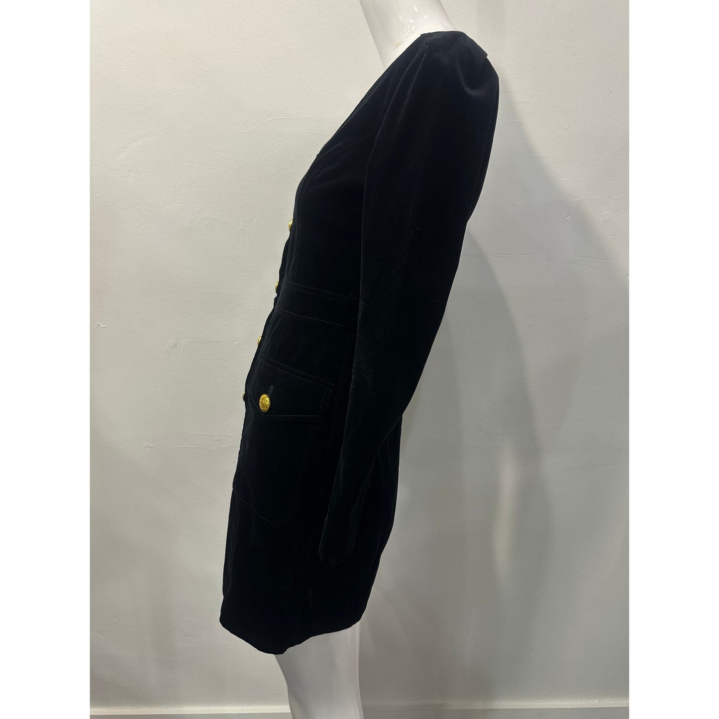 A.L.C. Cotton Blend Velveteen Ivy Long Sleeve Stretch Mini Dress