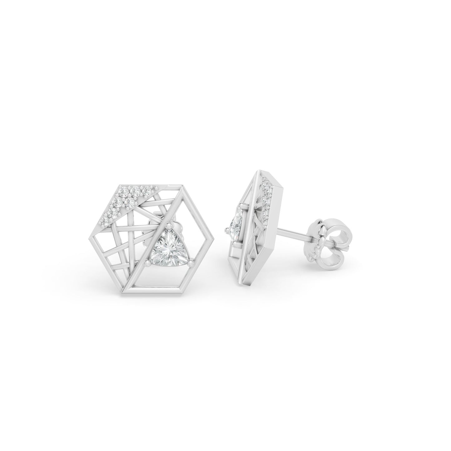 0.53 CTW 14K White Gold Diamond Stud Earrings