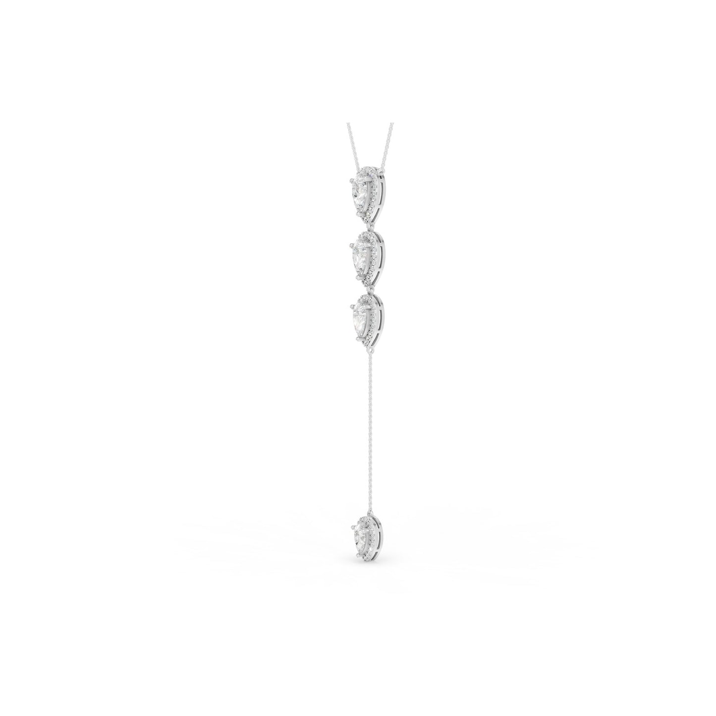 3.70 CTW 14K White Gold Diamond Lariat Necklace