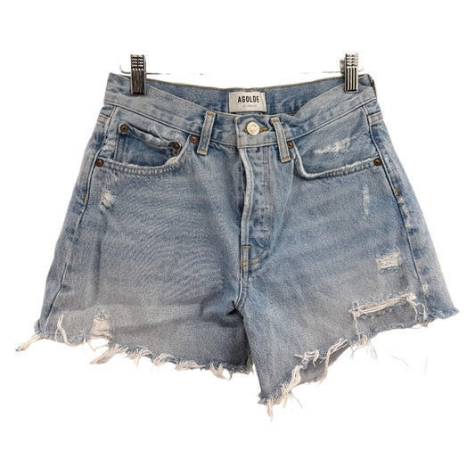 Agolde Cotton Denim Parker High Rise Long Short