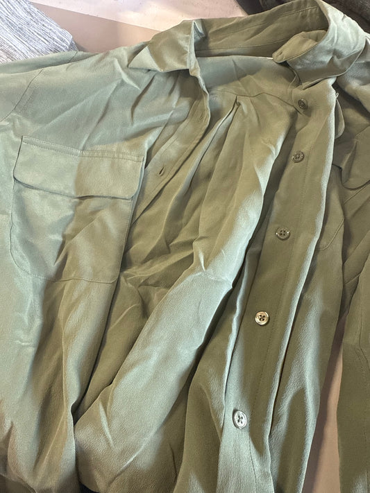 Equipment Femme Olive green silk blouse