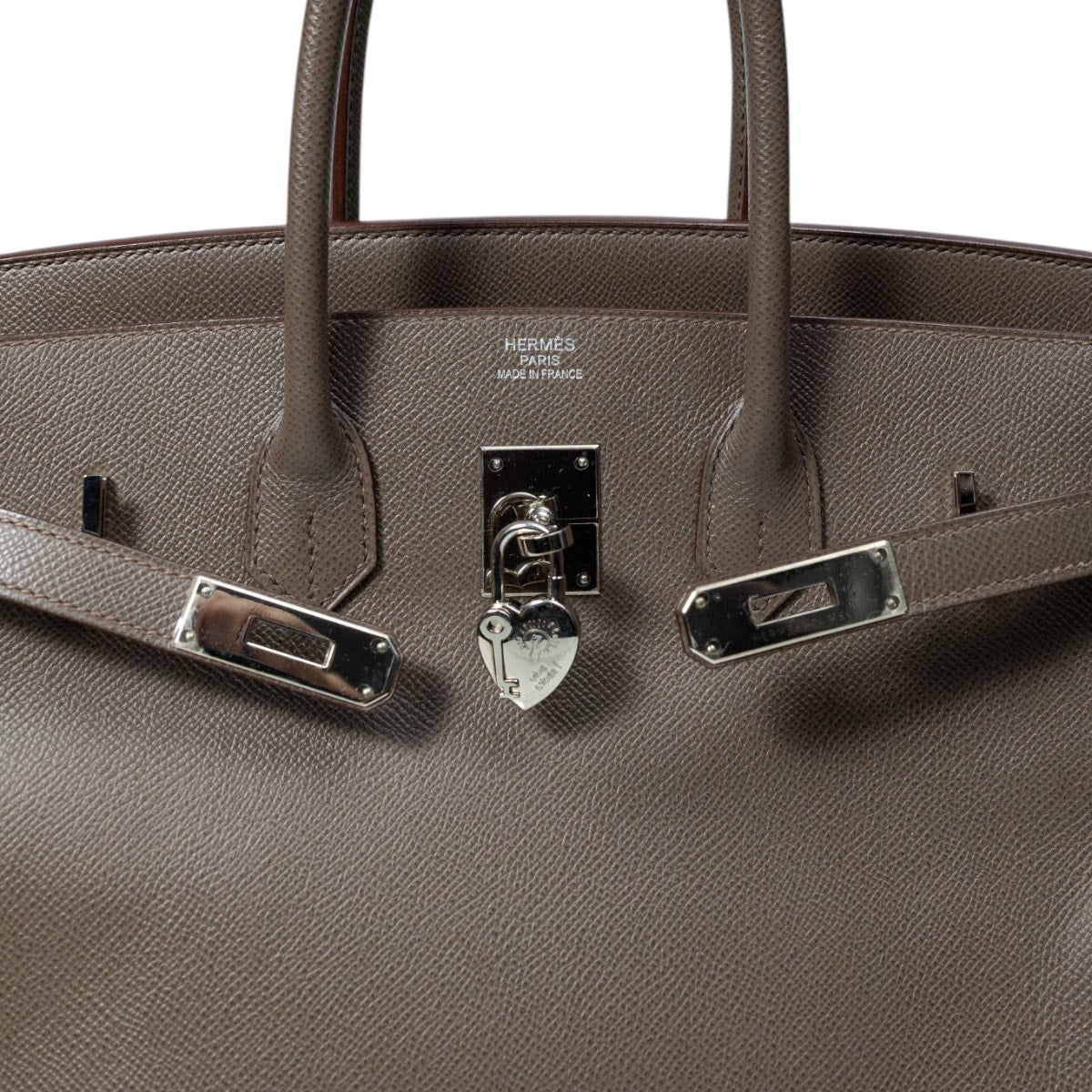 HERMES BIRKIN Togo Leather PHW Etoupe Size 35