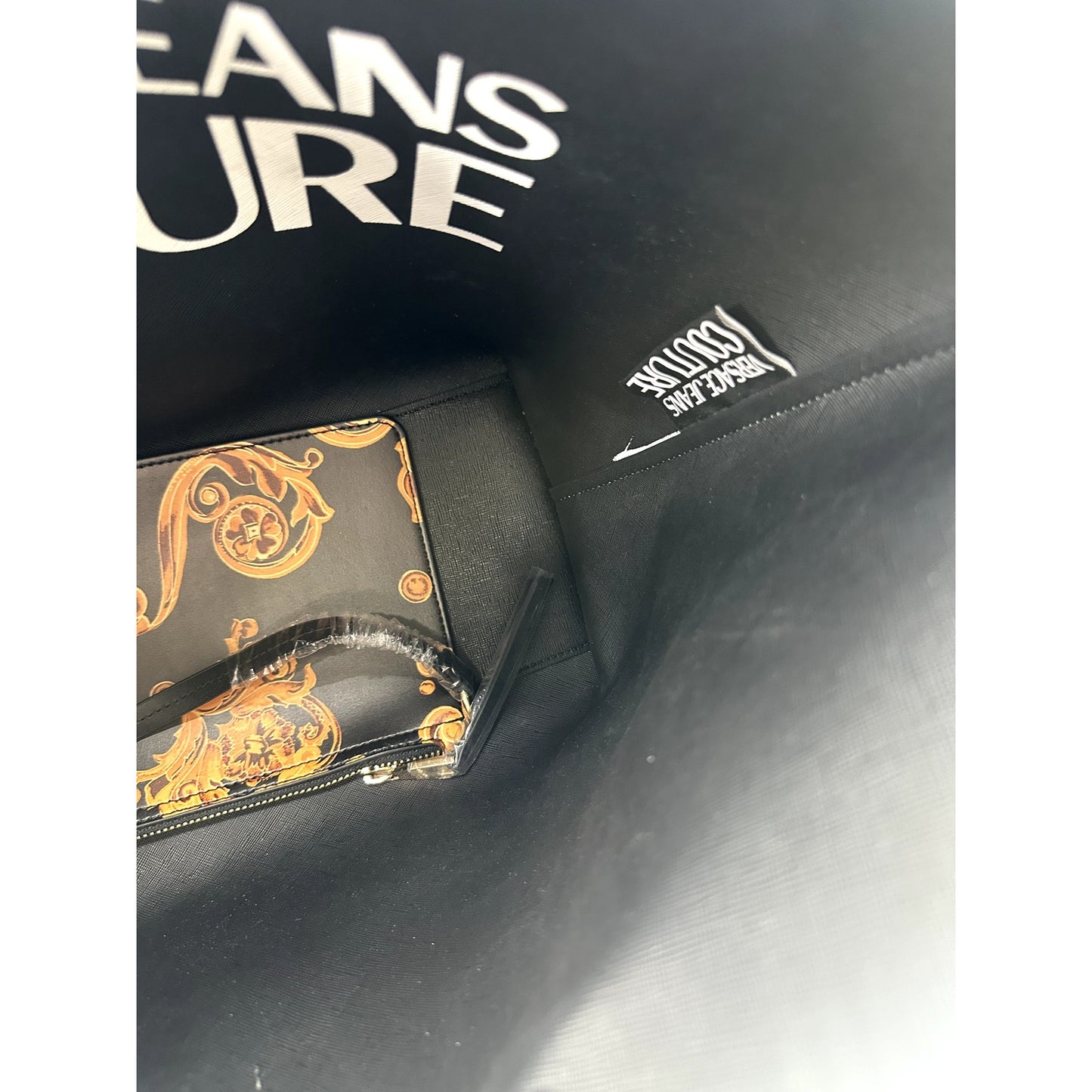 Versace Jeans Couture Faux Leather Graphic Print Reversible Tote Bag