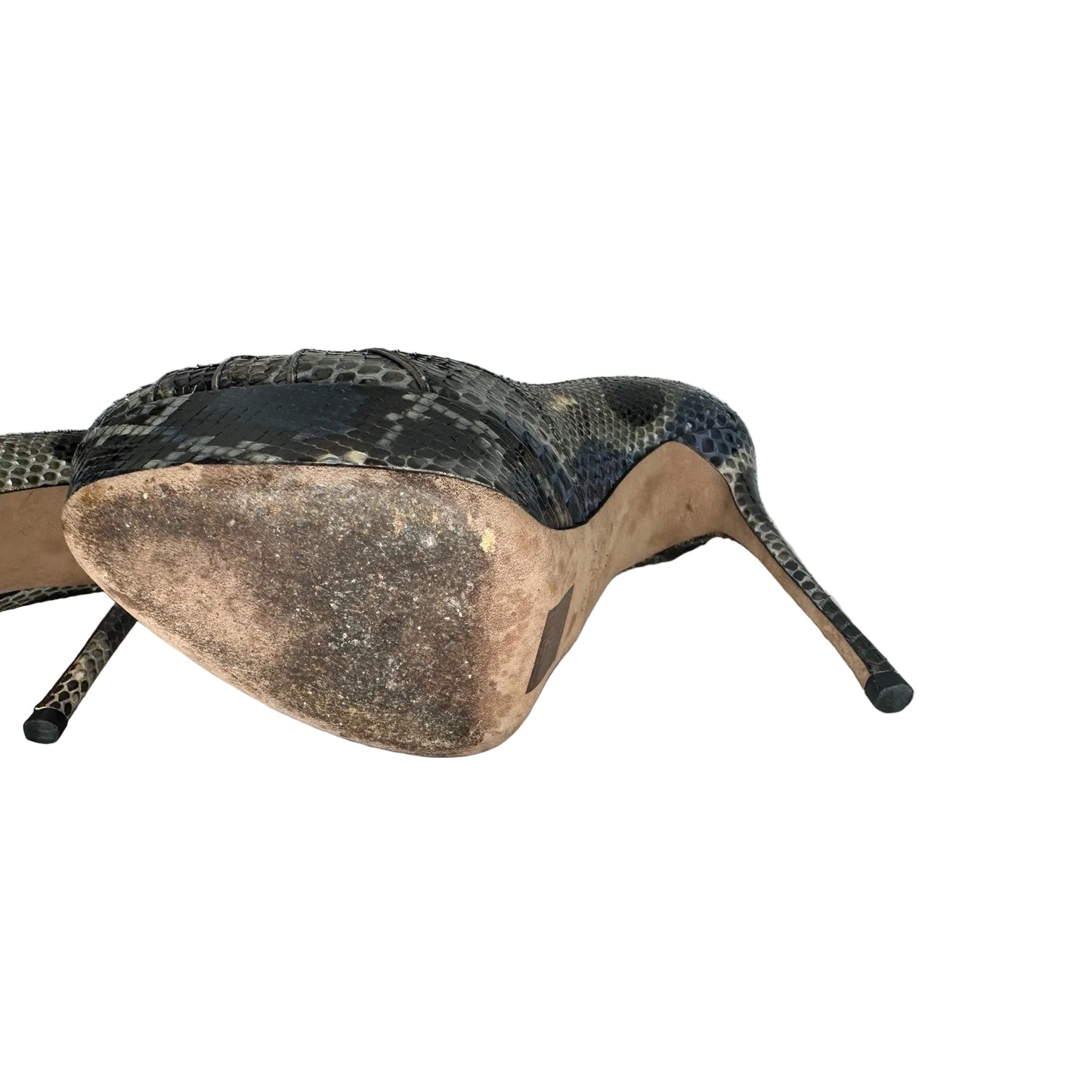 Valentino Garavani Leather Python Print Rockstud Platform Pumps