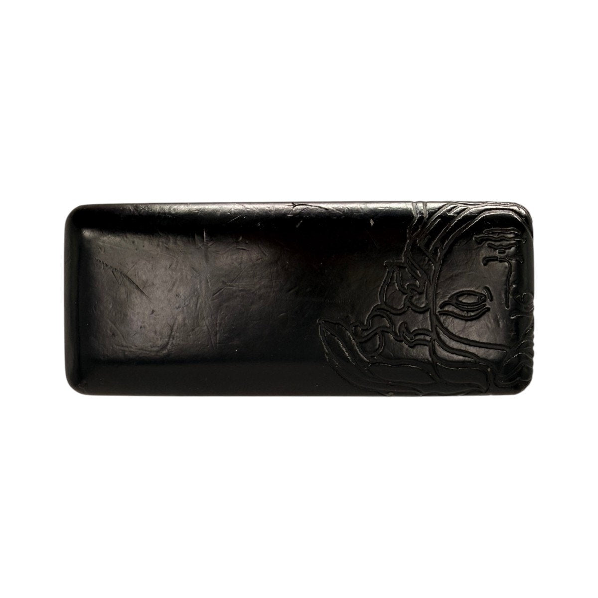 Versace Vintage Tortoiseshell Rectangle Sunglasses Black Brown Medusa Women's OS