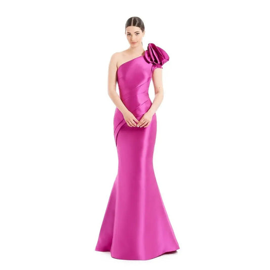 Alexander By Daymor One-Shoulder Pleated Mermaid Maxi Dress
