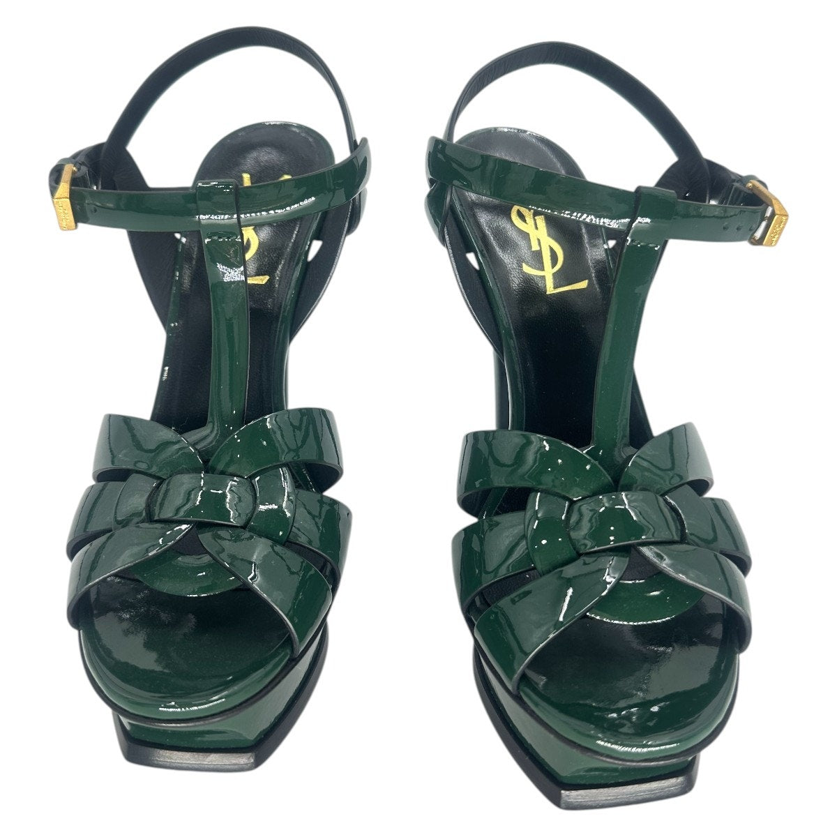 Saint Laurent Patent Leather Tribute Platform Sandals