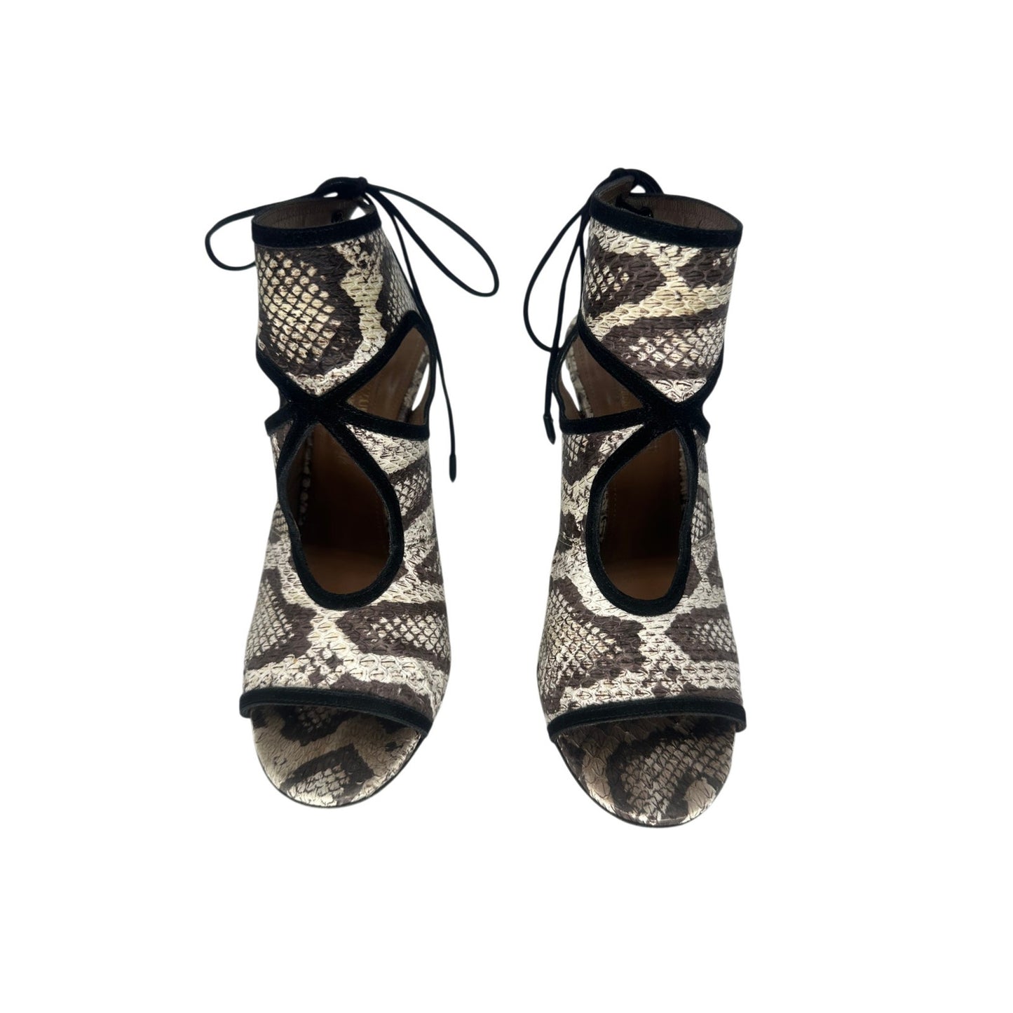 Aquazzura Leather Snake Print Sexy Thing 105 Pumps Heels