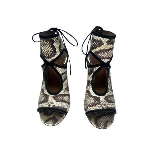 Aquazzura Leather Snake Print Sexy Thing 105 Pumps Heels