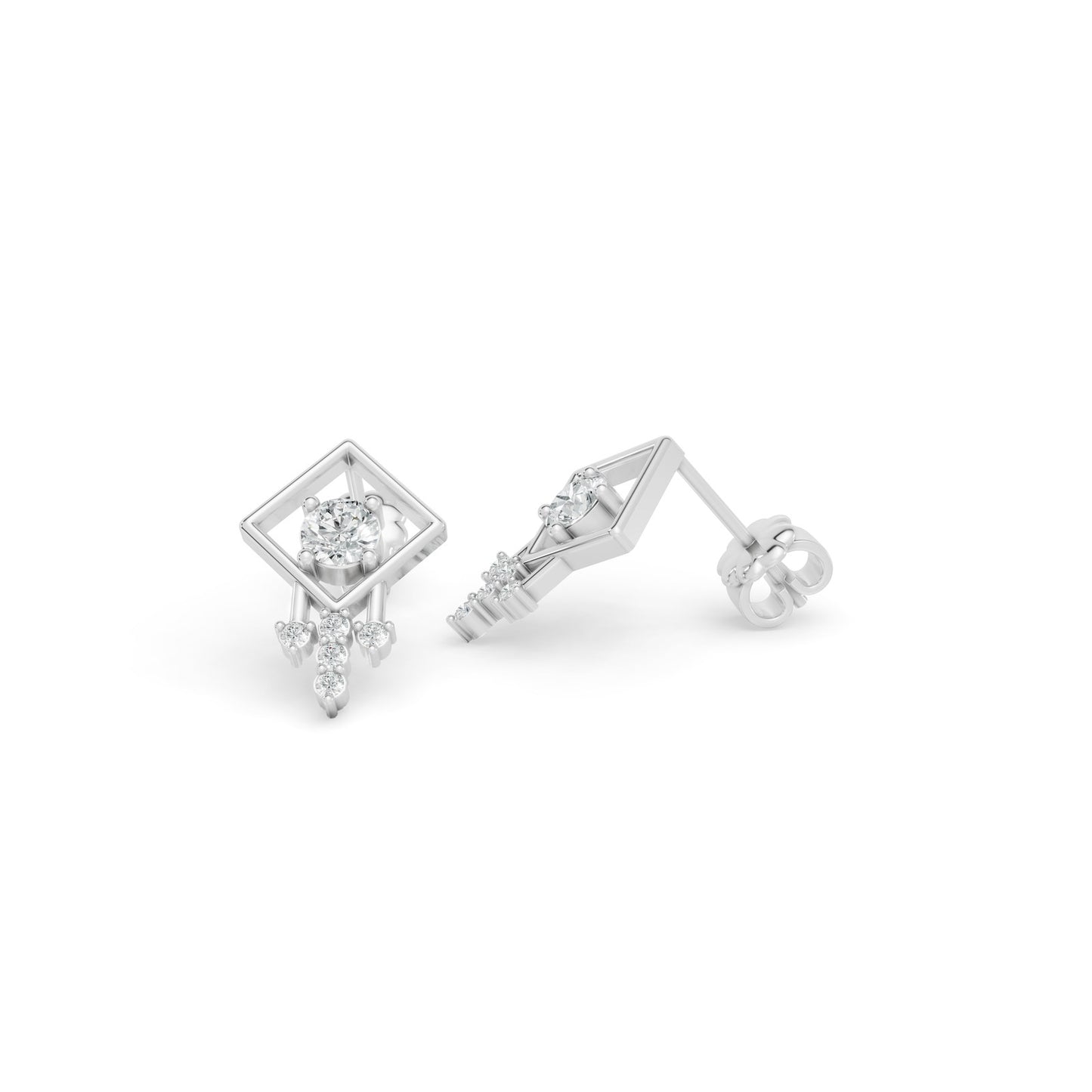 0.51 CTW 14K White Gold Diamond Stud Earrings