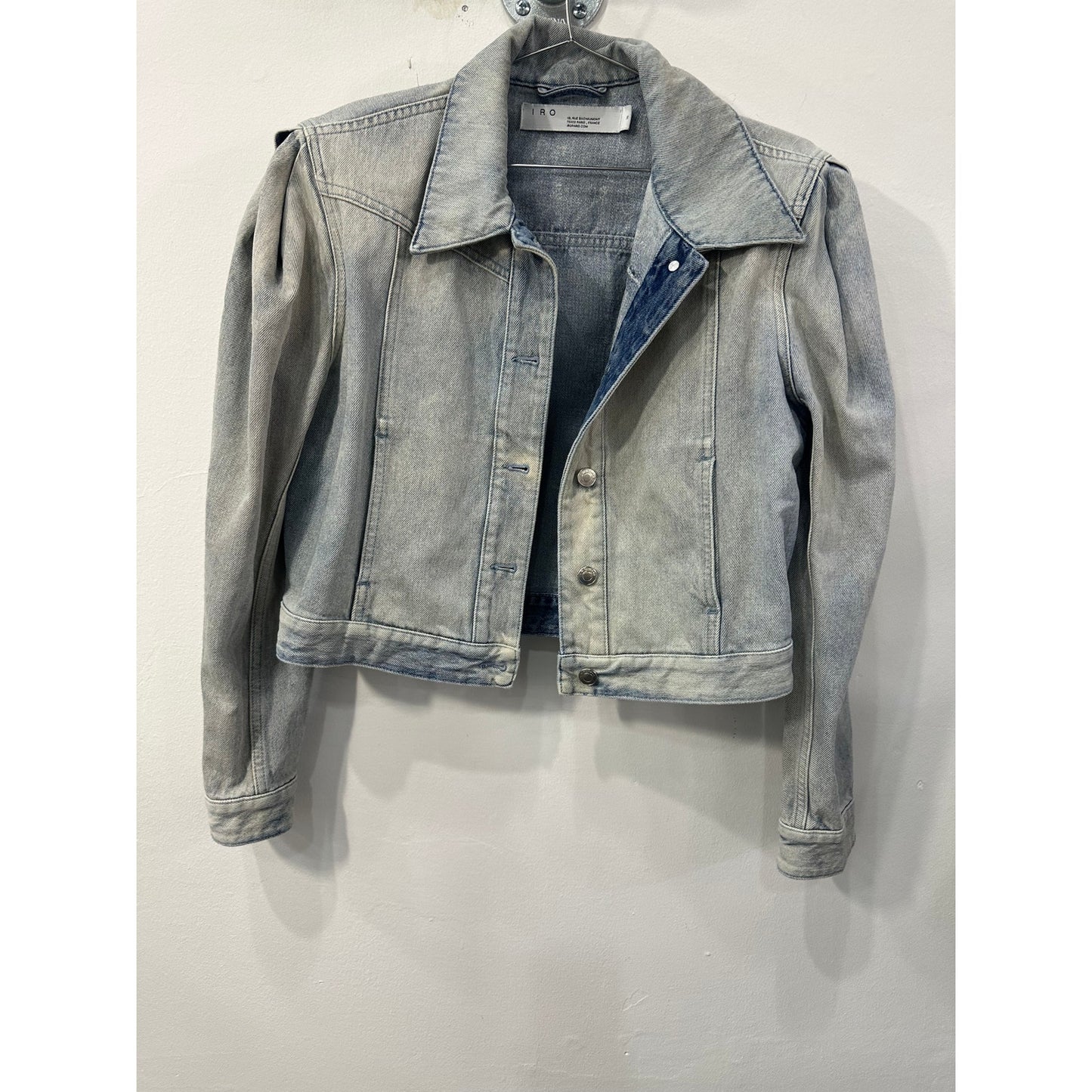 Iro Paris Wash Cotton Denim Orkney Puff-Sleeve Button-Front Jacket