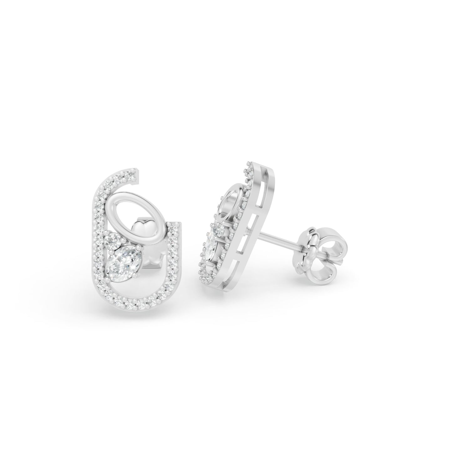 0.44 ctw 14K White Gold Diamond Stud Earrings