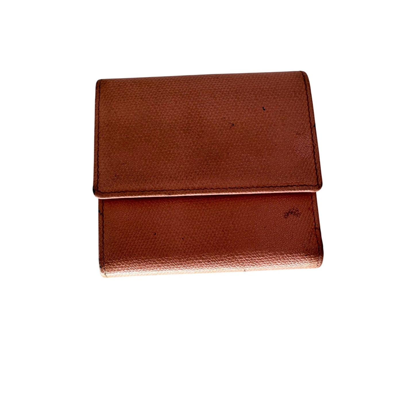 Chanel Blush Pink CC Logo Grained Calfskin Vintage Trifold Women Compact Wallet