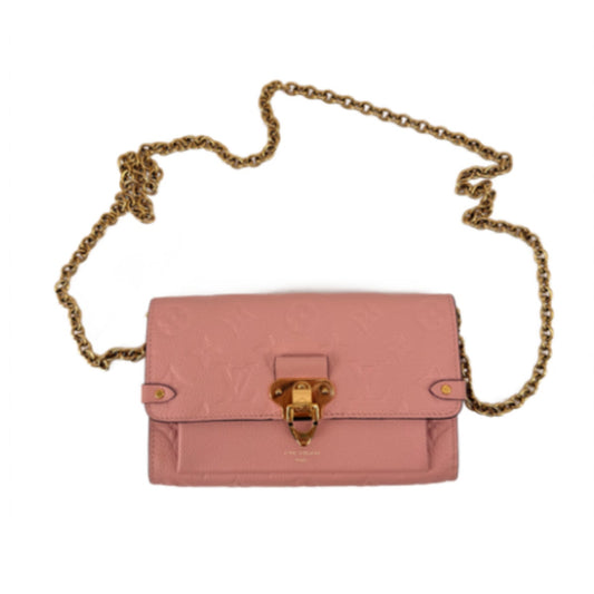 Louis Vuitton Vavin Chain Wallet Rose Poudre Monogram Empreinte Leather Bag