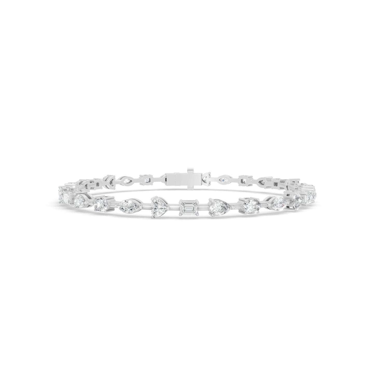 3.06 Diamond Multi-Shape 14K White Gold Tennis Bracelet