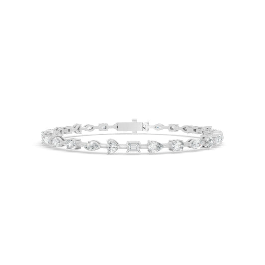 3.06 Diamond Multi-Shape 14K White Gold Tennis Bracelet