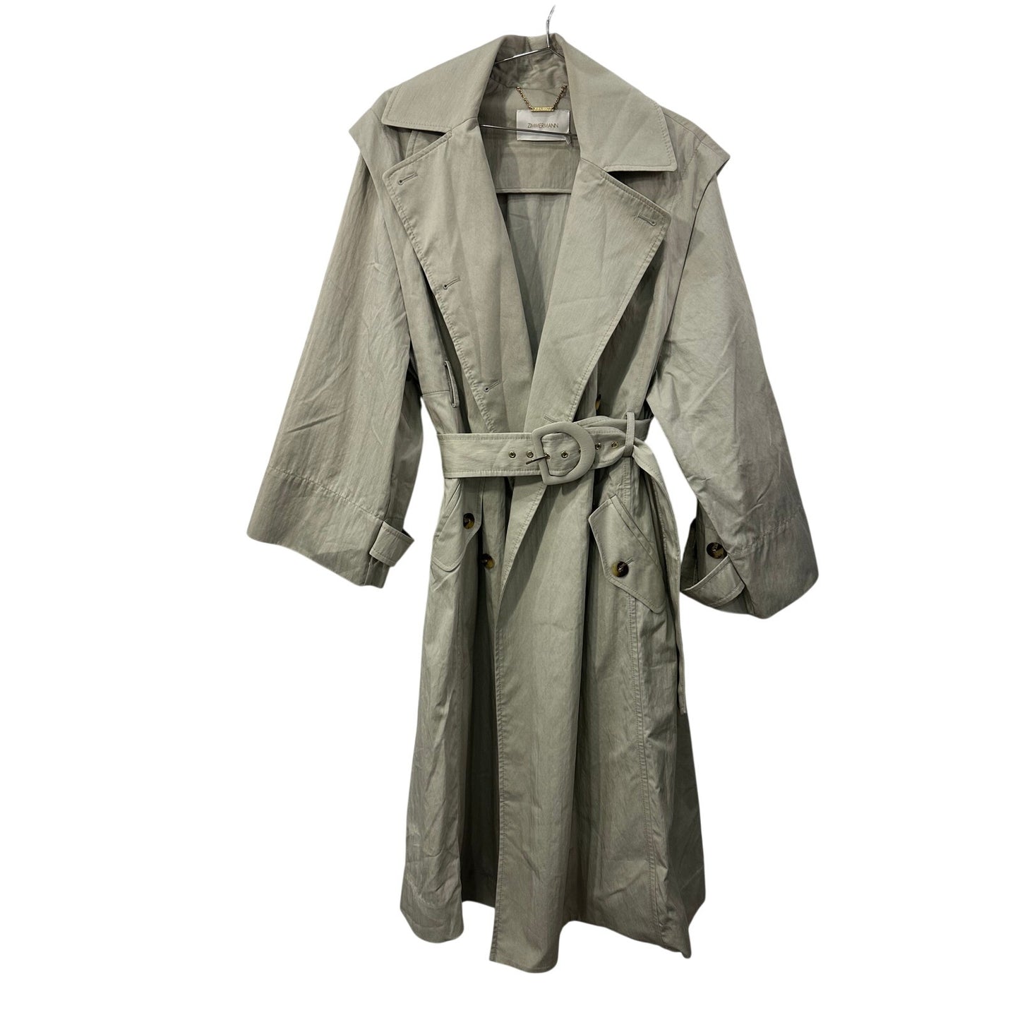 Zimmermann Super Eight Crinkled Gabardine Trench Coat