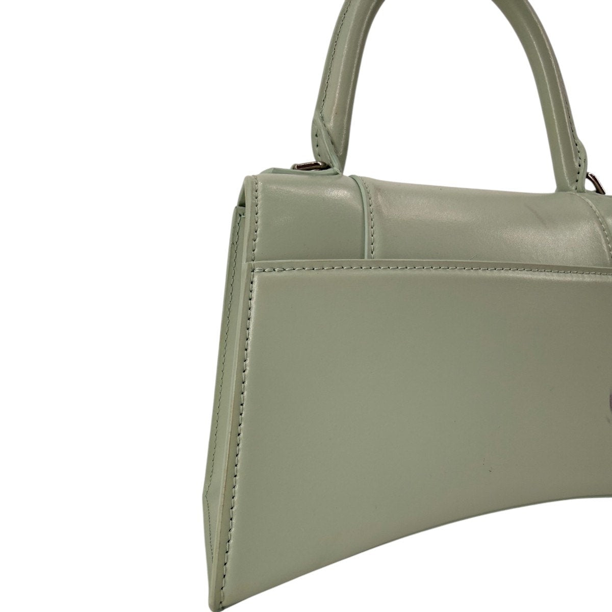 Balenciaga Hourglass Smooth Leather Top Handle Bag Mint Green Women's One Size
