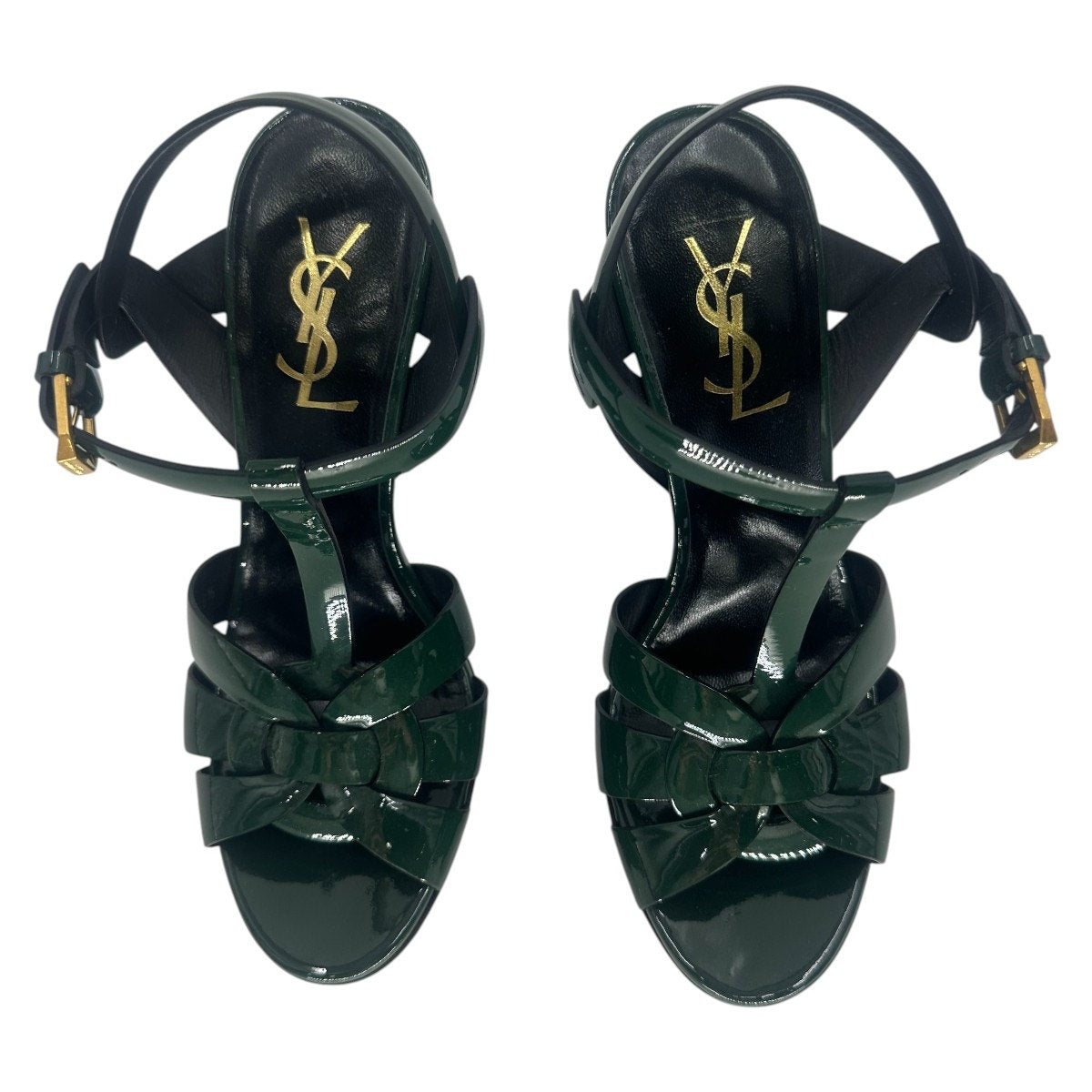 Saint Laurent Patent Leather Tribute Platform Sandals