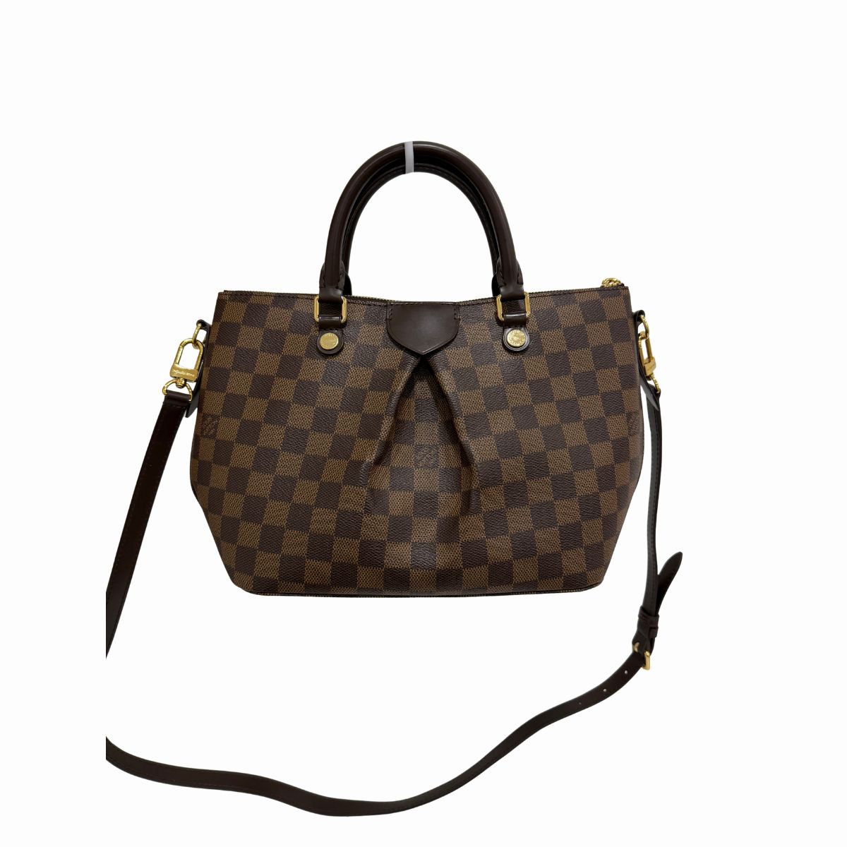 Louis Vuitton Leather Damier Ebene Siena Shoulder Bag Check