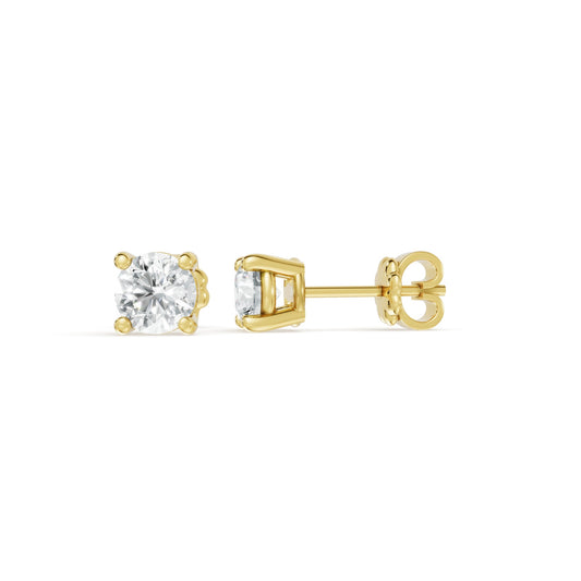 0.52 TCW 14K Yellow Gold Diamond Stud Earrings