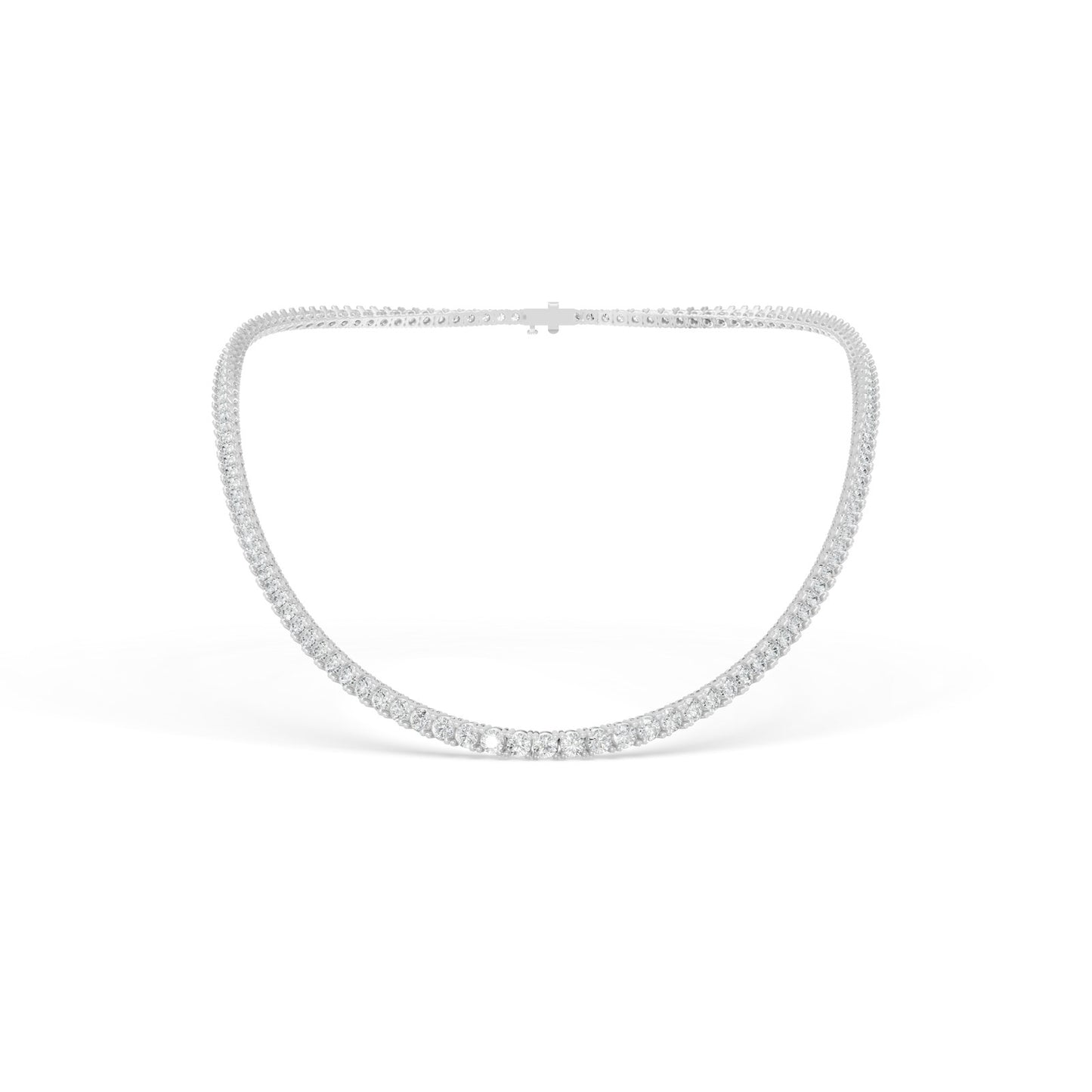 15.03 CTW  14K White Gold Diamond Tennis Necklace