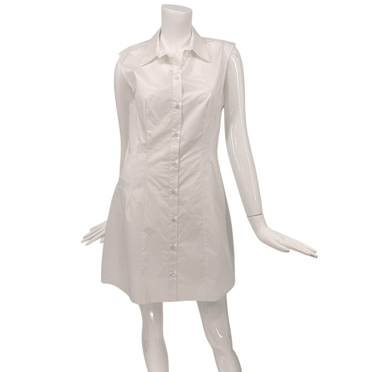 Imperial Afafiic Button Front Sleeveless Shirt Mini Dress White Size Medium