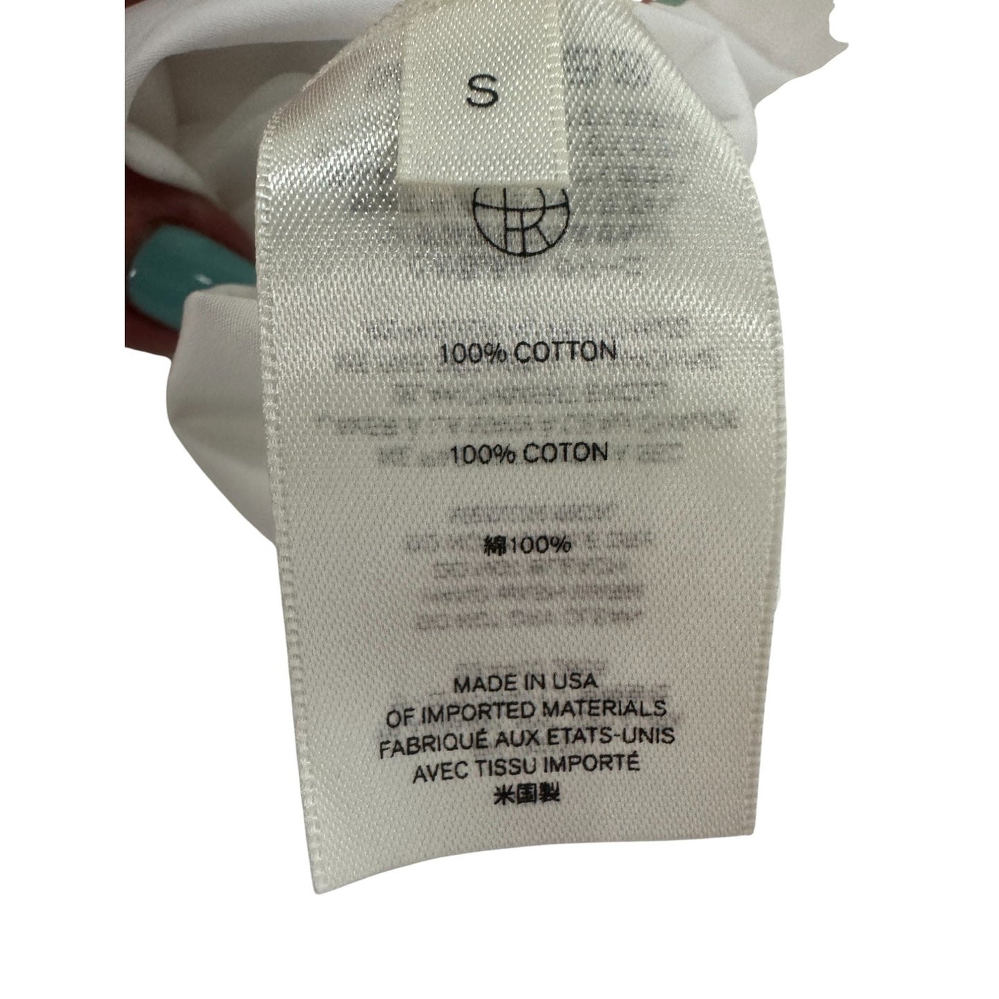 The Row Mayomi Long Sleeve Cotton Poplin Funnel Neck Top White Women's Small