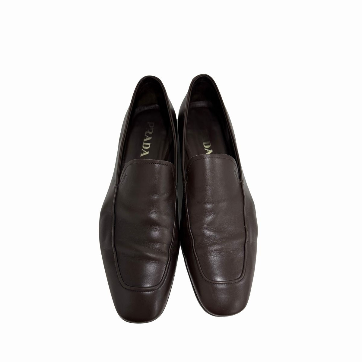 Prada Milano Leather Square Toe Slip-on Dress Loafers