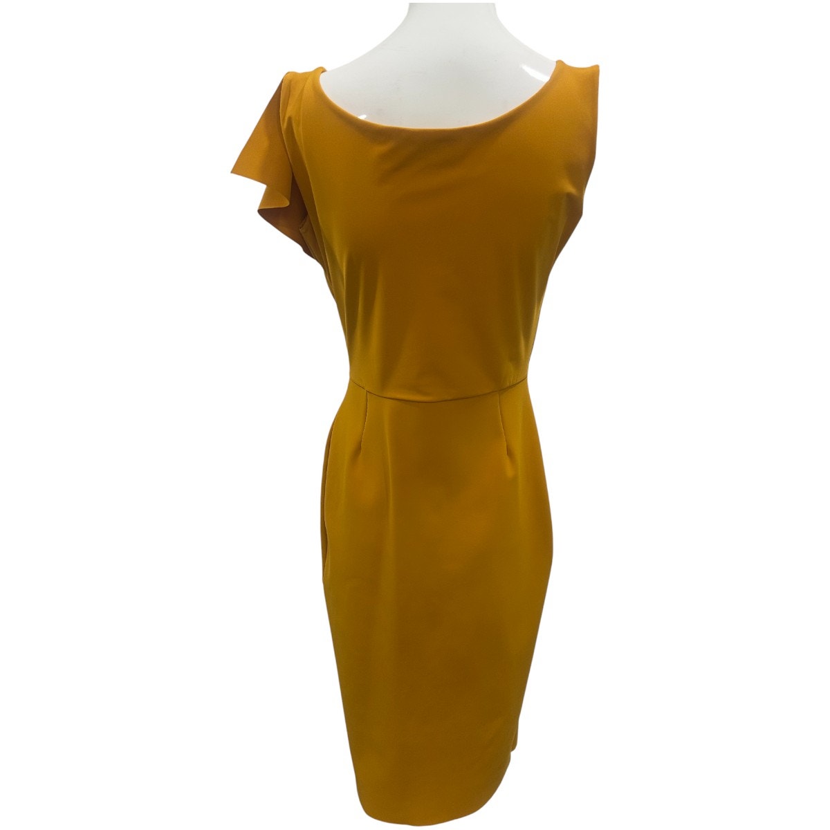 Chiara Boni Ruffle Accent Sleeveless Midi Dress