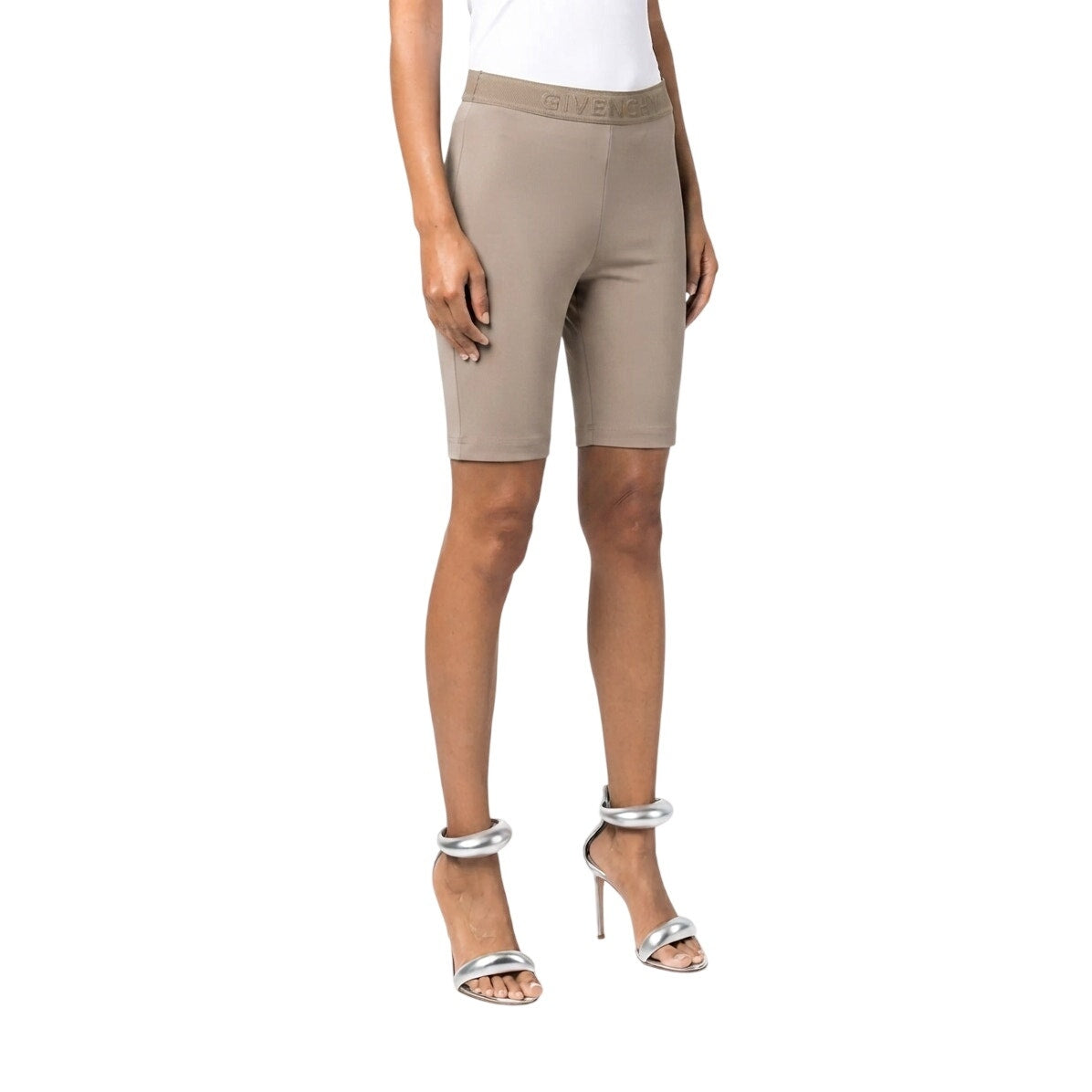 Givenchy Logo Waistband Stretch Biker Shorts
