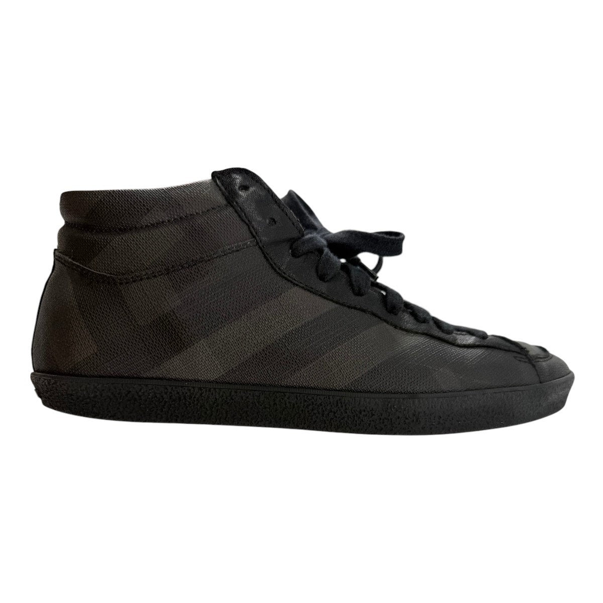 Burberry Smoked Check Milton High Top Sneakers Smoked