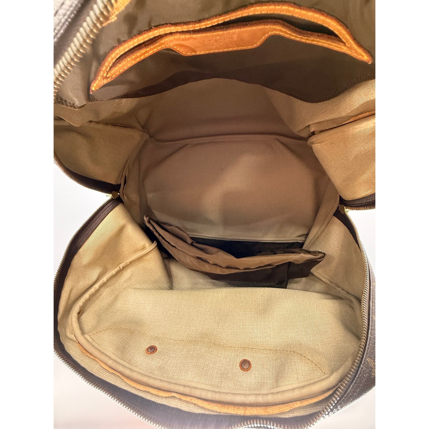 Louis Vuitton Leather Monogram Canvas Evasion Travel Bag