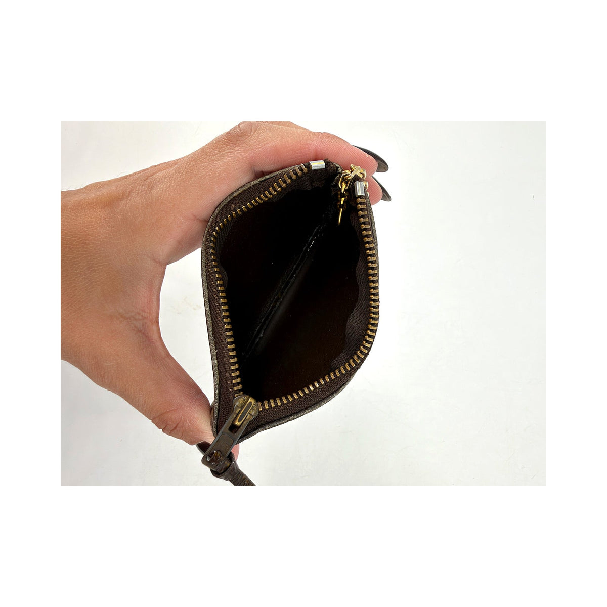 Louis Vuitton Monogram Canvas Key Pouch Pochette Cles Brown
