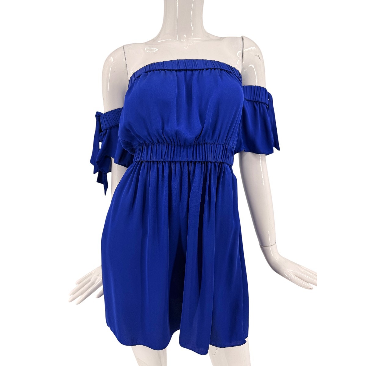 Milly Christy Stretch-Silk Off-the-Shoulder Mini Dress Cobalt Women's Size P
