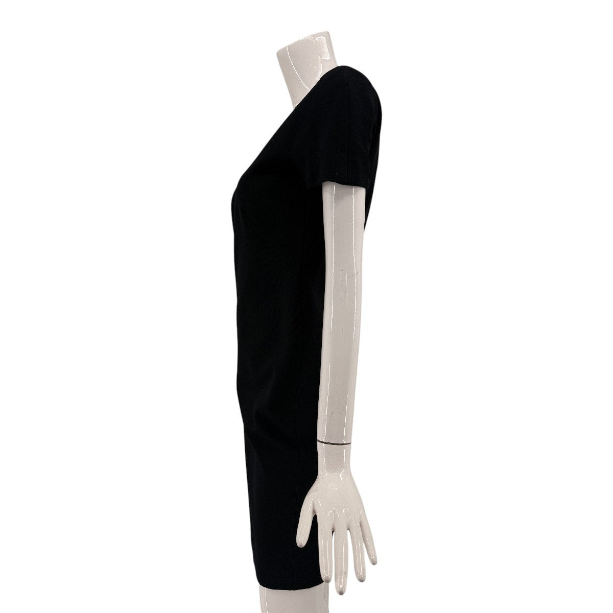 Emilio Pucci Black Lace Panel Sheath Dress Short Sleeve Knee Length