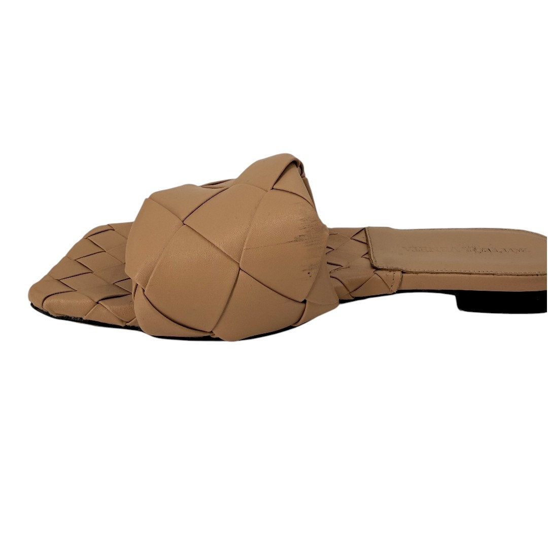 Bottega Veneta Lido Intrecciato Leather Flat Slide Sandals