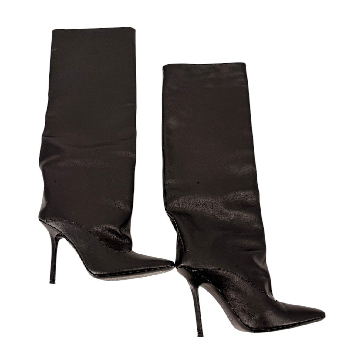 The Attico Sienna Leather Square Toe Knee High Stiletto Boots