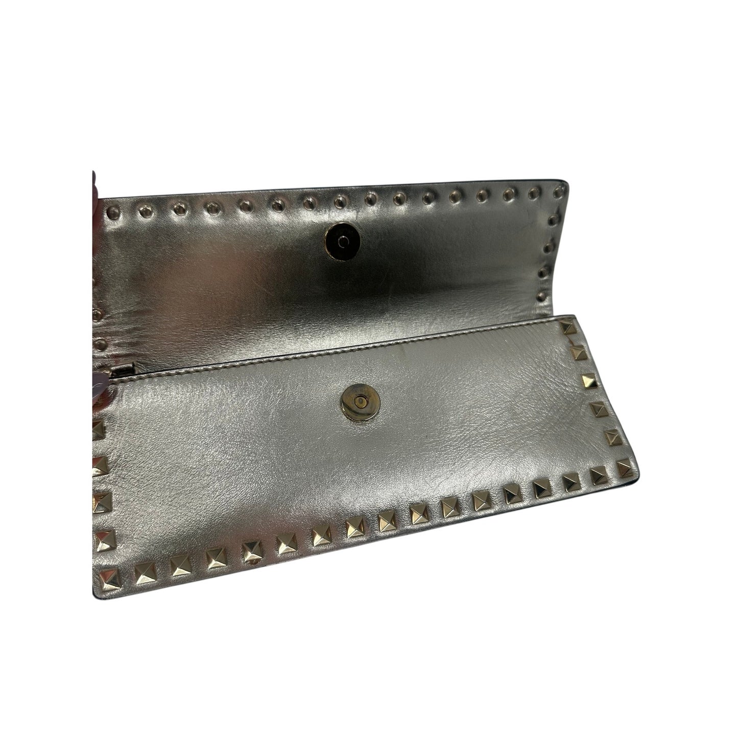 Valentino Garavani Metallic Leather Rockstud Bracelet Clutch Bag