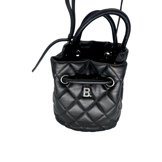 Balenciaga Leather Quilted B Logo Bucket Bag