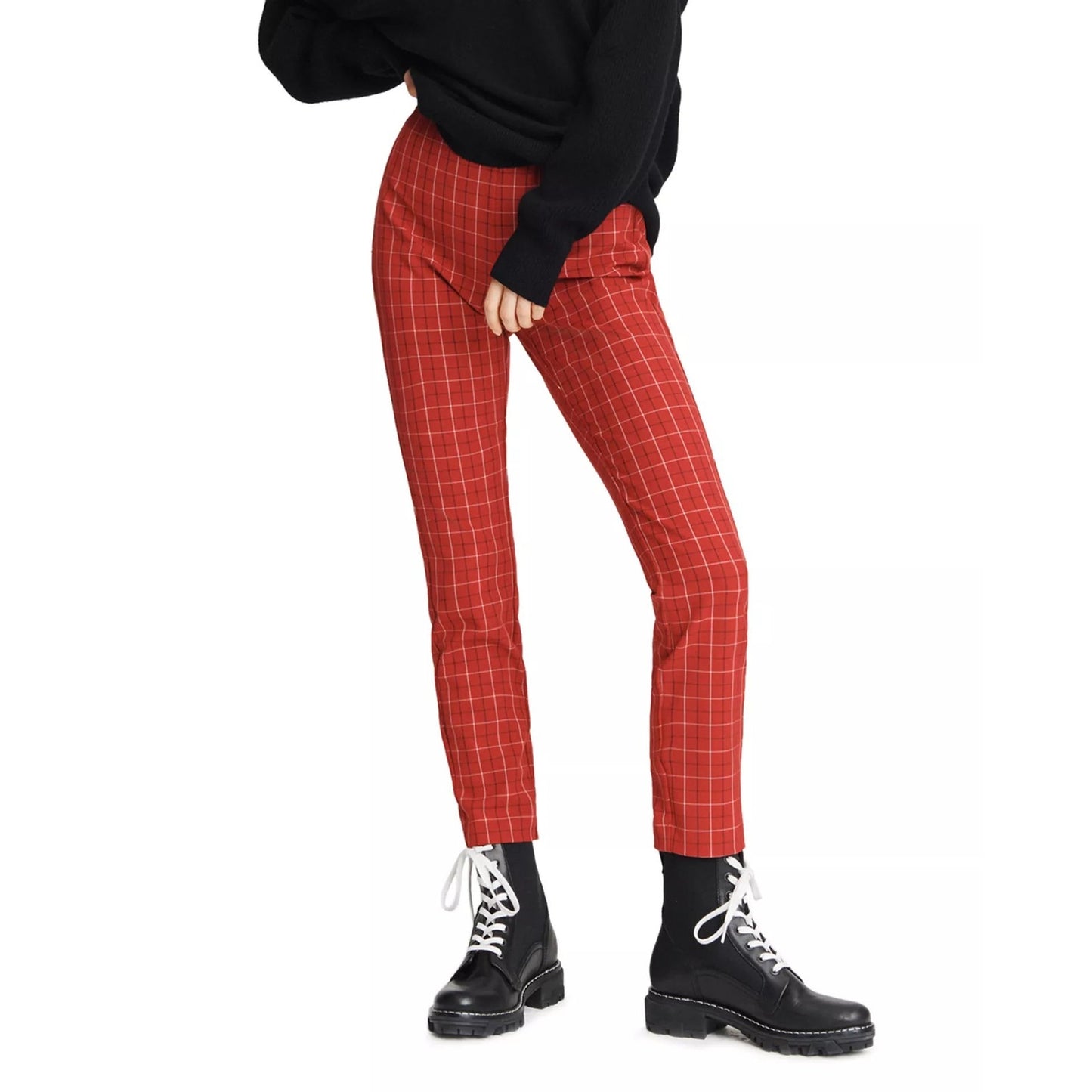 Rag & Bone Simone Plaid High-Waisted Ankle Pants