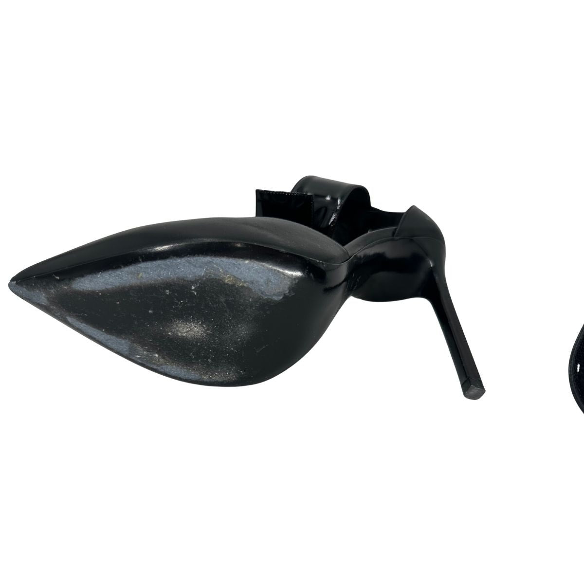 Saint Laurent Leather Pointed Toe Ankle Strap Pumps Heels
